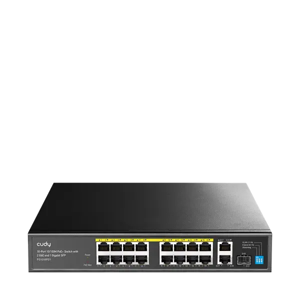 Cudy 16 Bağlantı Noktalı 10/100M PoE+ Anahtar — network device — switch (router, Türkiye)